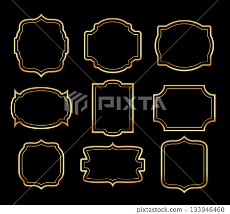 vintage style golden border frame element in collection vintage style golden border frame element in collection 133946460