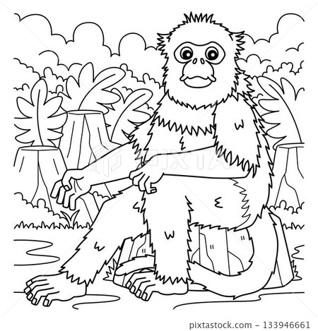 Golden Snub Nosed Monkey Coloring Page for Kids Golden Snub Nosed Monkey Coloring Page for Kids 133946661
