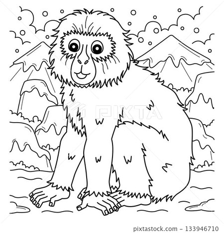 Japanese Macaque Coloring Page for Kids Japanese Macaque Coloring Page for Kids 133946710