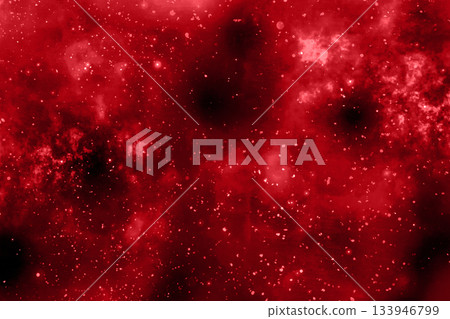 Red cosmic nebula texture with stars and glowing specks for abstract space background Red cosmic nebula texture with stars and glowing specks for abstract space background 133946799