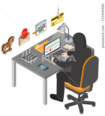 Hacker Isometric Concept 133946998