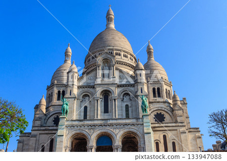 Basilica of the Sacred Heart of Montmartre, commonly known as Sacre-Coeur Basilica in Paris, France 133947088