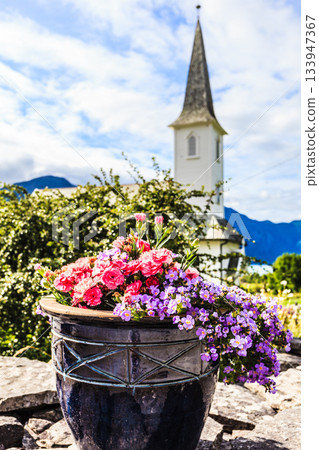 Wooden church in Nes village, Norway Wooden church in Nes village, Norway 133947367