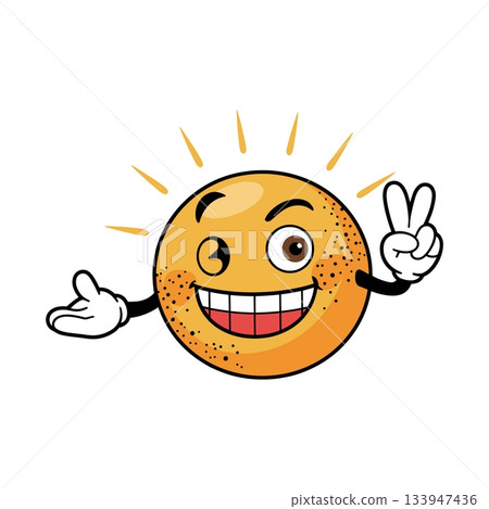 Winking Smiley Face Cartoon Vector. Happy Emoji Character Illustration Vector 133947436