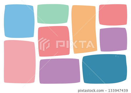 Colorful Abstract Block Shapes Vector. Geometric Minimal Illustration Design Vector 133947439