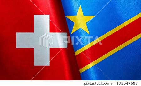瑞士國旗和剛果民主共和國國旗 133947685