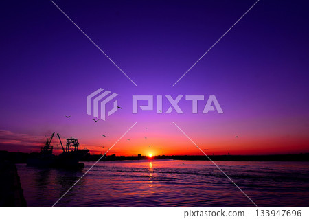 Sunset view of Shishi 2nd fishing port Sunset view of Shishi 2nd fishing port 133947696