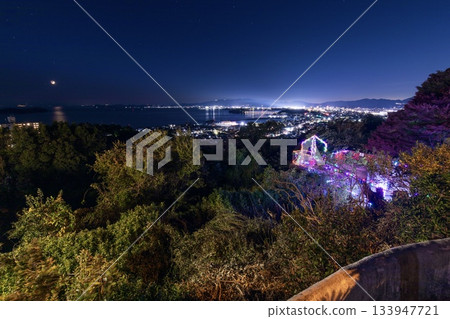 Night view from Lover's Hill, Gamagori City Night view from Lover's Hill, Gamagori City 133947721