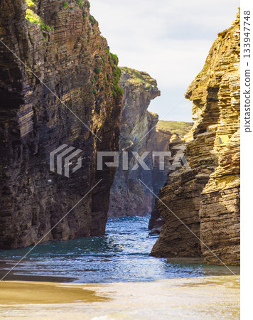 Cathedral Beach in Galicia Spain. 133947748