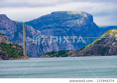 Bridge over fjord in Norway Bridge over fjord in Norway 133948374