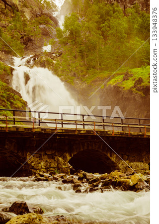 Latefossen waterfall Norway, Hordaland Latefossen waterfall Norway, Hordaland 133948376