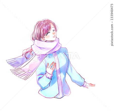 Joyful winter woman Joyful winter woman 133948473