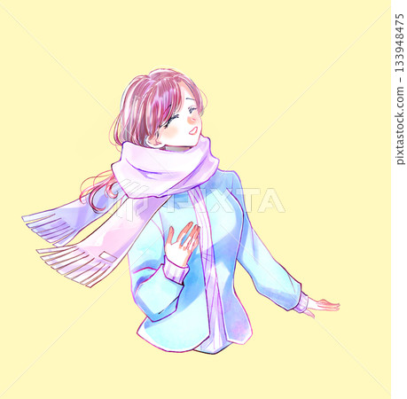Joyful winter woman Joyful winter woman 133948475