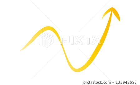 向上生長的黃色漸層彎曲箭頭 133948655