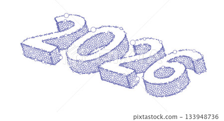 2026 Happy New Year . Christmas symbols 2026 . Drawing. Vector illustration. 2026 Happy New Year . Christmas symbols 2026 . Drawing. Vector illustration. 133948736
