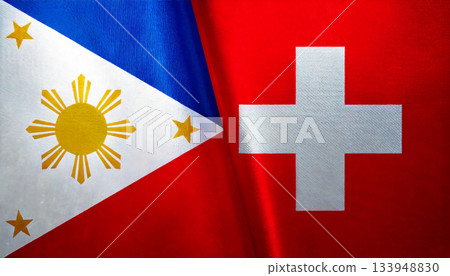 瑞士國旗和菲律賓國旗 133948830