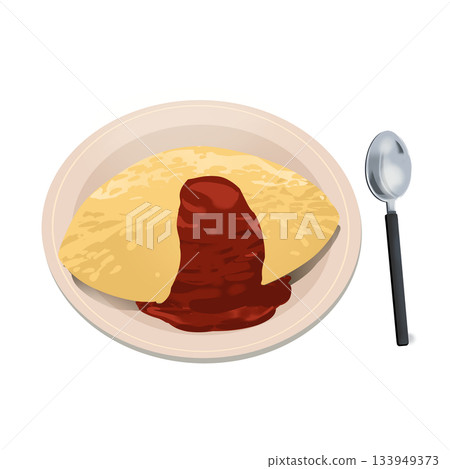 煎蛋捲飯的插圖 133949373