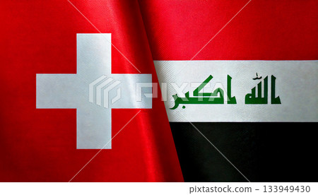 瑞士國旗和伊拉克國旗 133949430