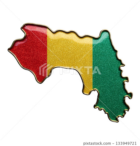 幾內亞地圖旗幟胸針 幾內亞地圖旗幟胸針 133949721