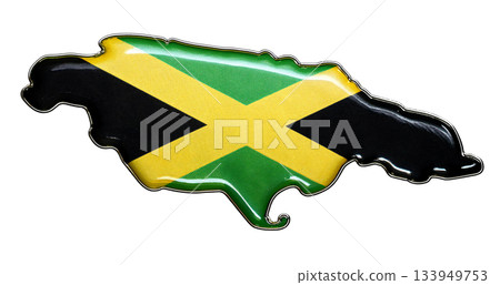 牙買加地圖旗幟胸針 133949753