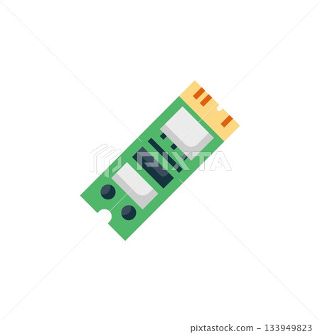 ssd vector icon. computer component icon flat style. perfect use for logo, presentation, website, and more. simple modern icon design flat style 133949823