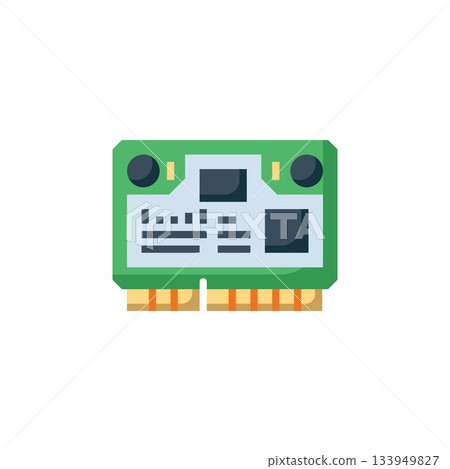 wlan card vector icon. computer component icon flat style. perfect use for logo, presentation, website, and more. simple modern icon design flat style 133949827