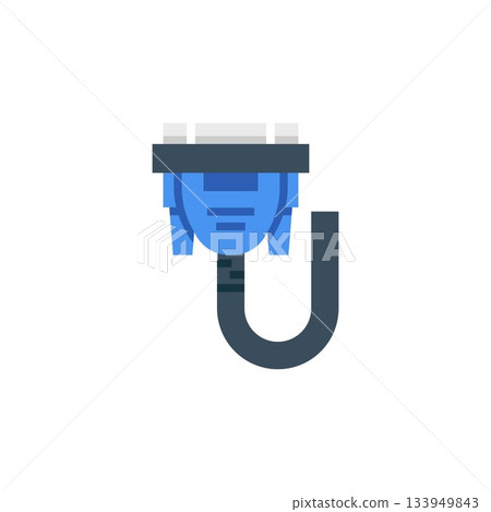 vga cable vector icon. computer component icon flat style. perfect use for logo, presentation, website, and more. simple modern icon design flat style 133949843