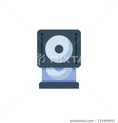 dvd drive vector icon. computer component icon flat style. perfect use for logo, presentation, website, and more. simple modern icon design flat style 133949851
