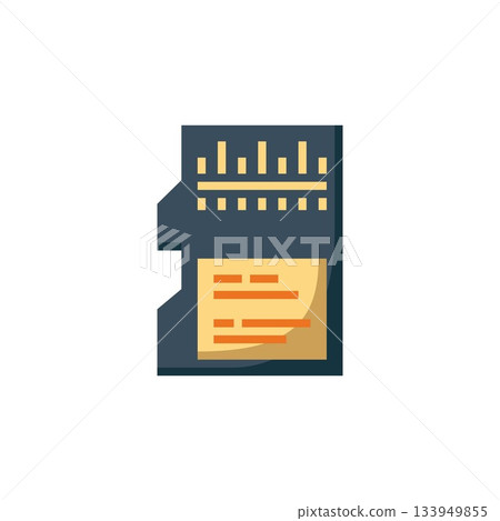 memory card vector icon. computer component icon flat style. perfect use for logo, presentation, website, and more. simple modern icon design cartoon style memory card vector icon. computer component icon flat style. perfect use for logo, presentation, website, and more. simple modern icon design cartoon style 133949855
