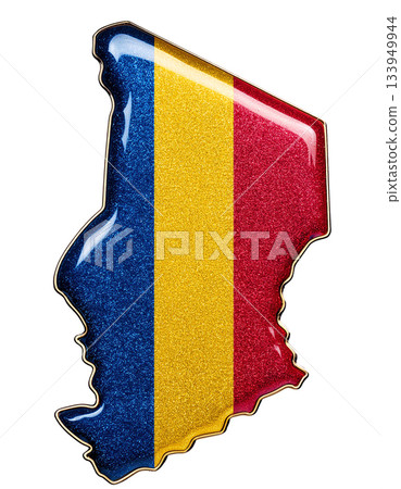 乍得地圖旗幟胸針 133949944