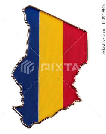 乍得地圖旗幟胸針 133949946