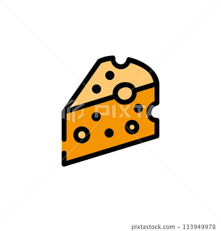 cheese vector icon. food and beverage icon filled line style. perfect use for icon, logo, illustration, website, and more. icon design color style 133949978