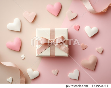 Minimal Valentine Composition in Pastel Tones 133950011