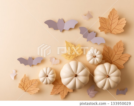Pastel Autumn Halloween with copy space Pastel Autumn Halloween with copy space 133950029