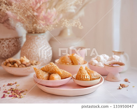 Minimal Pastel Dessert Composition Minimal Pastel Dessert Composition 133950047