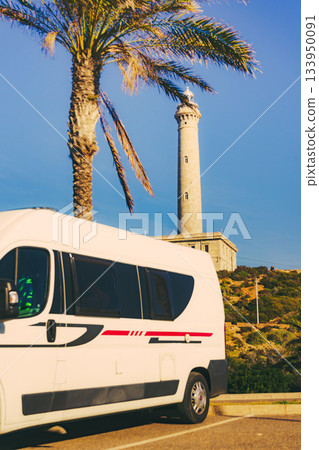 Camper at Cape Palos lighthouse, Spain 133950091