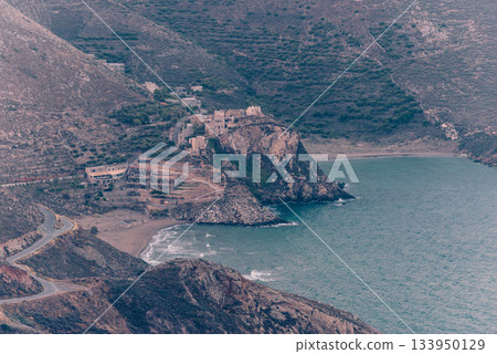 Greek coastline on Peloponnese, Mani Peninsula Greek coastline on Peloponnese, Mani Peninsula 133950129