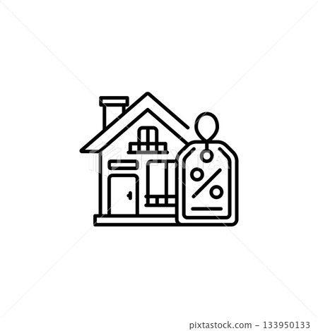 real estate discount vector icon. real estate icon outline style. perfect use for logo, presentation, website, and more. simple modern icon design line style 133950133