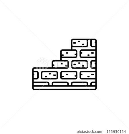 brick wall vector icon. real estate icon outline style. perfect use for logo, presentation, website, and more. simple modern icon design line style brick wall vector icon. real estate icon outline style. perfect use for logo, presentation, website, and more. simple modern icon design line style 133950134