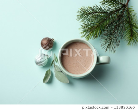 Hot cocoa and Christmas ornament Hot cocoa and Christmas ornament 133950160