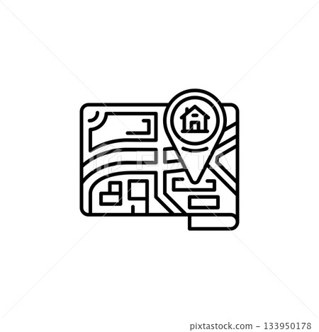 real estate map vector icon. real estate icon outline style. perfect use for logo, presentation, website, and more. simple modern icon design line style real estate map vector icon. real estate icon outline style. perfect use for logo, presentation, website, and more. simple modern icon design line style 133950178