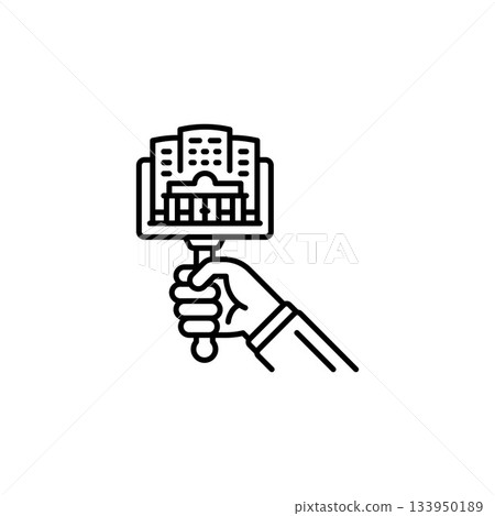 apartment auction vector icon. real estate icon outline style. perfect use for logo, presentation, website, and more. simple modern icon design line style 133950189