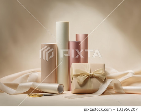 Wrapping paper rolls and gift boxes Wrapping paper rolls and gift boxes 133950207