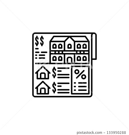 real estate price list vector icon. real estate icon outline style. perfect use for logo, presentation, website, and more. simple modern icon design line style real estate price list vector icon. real estate icon outline style. perfect use for logo, presentation, website, and more. simple modern icon design line style 133950288