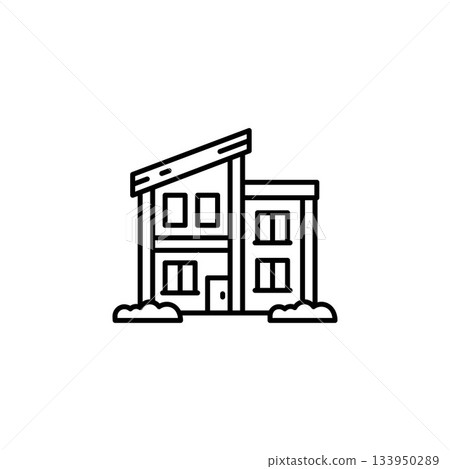 house building vector icon. real estate icon outline style. perfect use for logo, presentation, website, and more. simple modern icon design line style 133950289