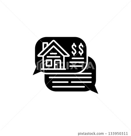 real estate negotiation vector icon. real estate icon solid style. perfect use for logo, presentation, website, and more. modern icon design glyph style 133950311
