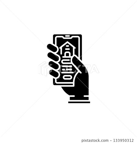 real estate app vector icon. real estate icon outline style. perfect use for logo, presentation, website, and more. simple modern icon design line style 133950312