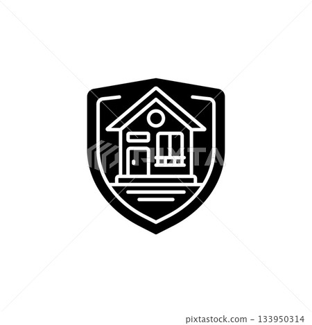 real estate protection vector icon. real estate icon solid style. perfect use for logo , presentation, website, and more. modern icon design glyph style 133950314