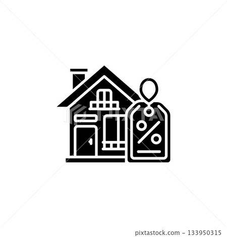 real estate discount vector icon. real estate icon outline style. perfect use for logo, presentation, website, and more. simple modern icon design line style 133950315