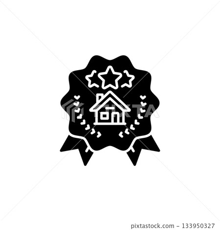 real estate badge vector icon. real estate icon solid style. perfect use for logo, presentation, website, and more. modern icon design glyph style real estate badge vector icon. real estate icon solid style. perfect use for logo, presentation, website, and more. modern icon design glyph style 133950327